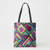 Neon Geometrische Pop Art Canvas tas (Voorkant)