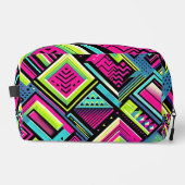 Neon geometrische retro vibes toilettasje (Voorkant)