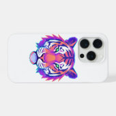 Neon Geometrische Tijger iPhone Hoesje (Achterkant horizontaal)