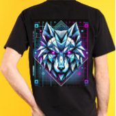 Neon geometrische wolf t-shirt