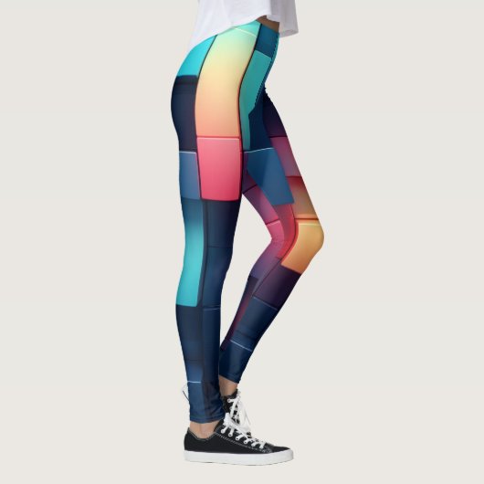 Neon Geometry Aangepaste Leggings (Rechts)