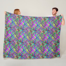 Neon geruit fleece deken
