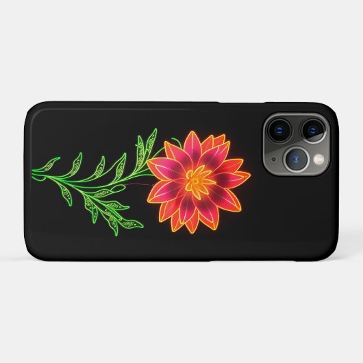 Neon gestileerde bloem Case-Mate iPhone case (Achterkant (horizontaal))