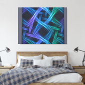 Neon Geweven Lichtlinten Abstracte Fusie Canvas Afdruk (Insitu (Slaapkamer))