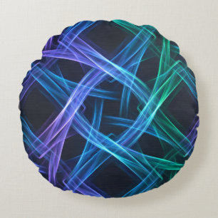 Neon Geweven Lichtlinten Abstracte Fusie-ontwerp Rond Kussen