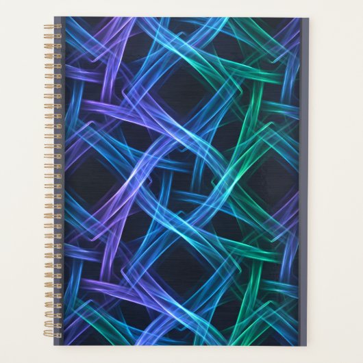 Neon Geweven Lichtlinten Abstracte Fusie  Planner (Voorkant)