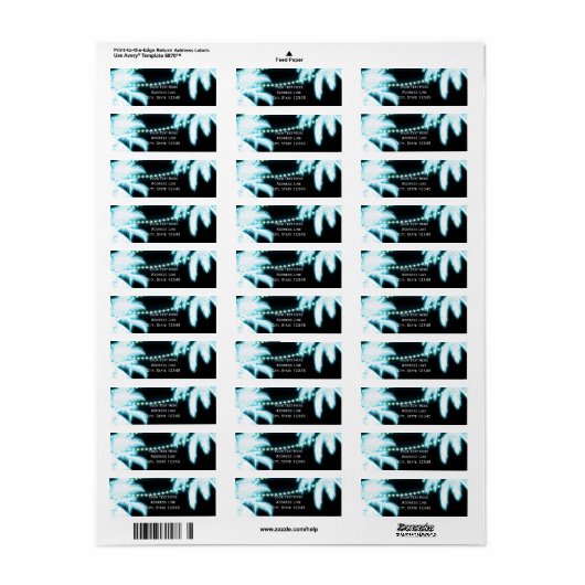 Neon Ggloing Palm Trees Beach Summer Party Etiket (Full Sheet)