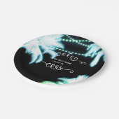 Neon Ggloing Palm Trees Beach Summer Party Papieren Bordje (Gekanteld)