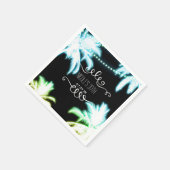 Neon Ggloing Palm Trees Beach Summer Party Servetten (Hoek)