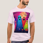 Neon Ghosts' Halloween-feestdesign T-shirt (Voorkant)