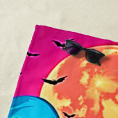 Neon Ghosts' Halloweenfeest ontwerp Strandlaken (In situ)