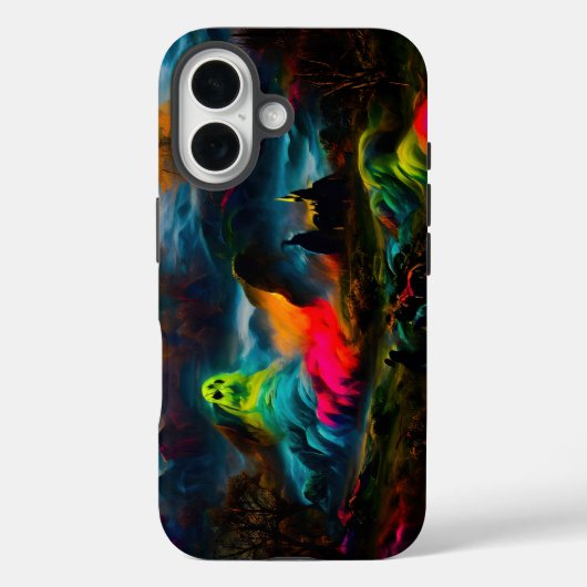 Neon Ghosts in een spookachtig fantasylandschap Case-Mate iPhone Case (Achterkant)