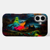 Neon Ghosts in een spookachtig fantasylandschap Case-Mate iPhone Case (Achterkant (horizontaal))