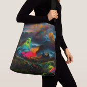 Neon Ghosts in een spookachtig fantasylandschap Crossbody Tas (Dichtbij)