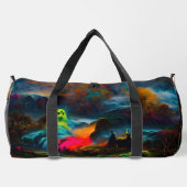 Neon Ghosts in een spookachtig fantasylandschap Plunjezak (Achterkant)