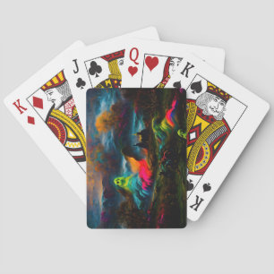Neon Ghosts in een spookachtig fantasylandschap Pokerkaarten