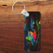 Neon Ghosts in een spookachtig fantasylandschap Sleutelhanger (Voorkant)