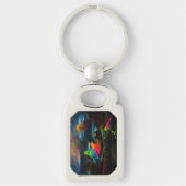 Neon Ghosts in een spookachtig fantasylandschap Sleutelhanger (Voorkant)