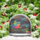 Neon Ghosts in een spookachtig fantasylandschap Sneeuwbol (Kerstmis)