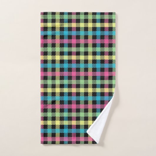 Neon Gingham Bad Handdoek (Handdoek)