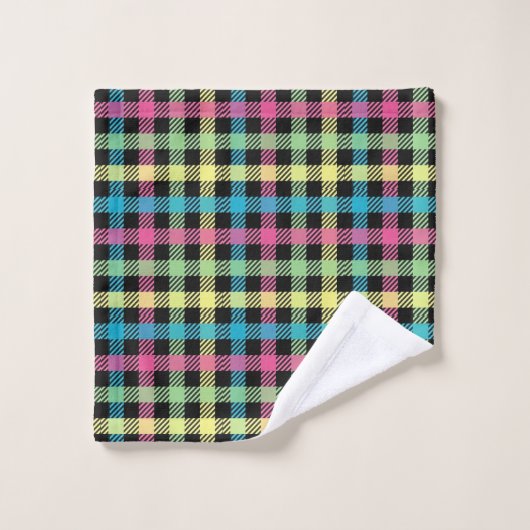 Neon Gingham Bad Handdoek (Wasdoekje)