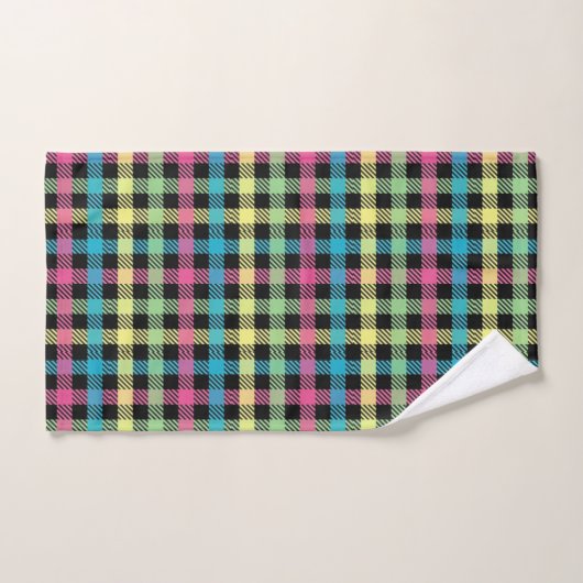 Neon Gingham Bad Handdoek (Handdoek)