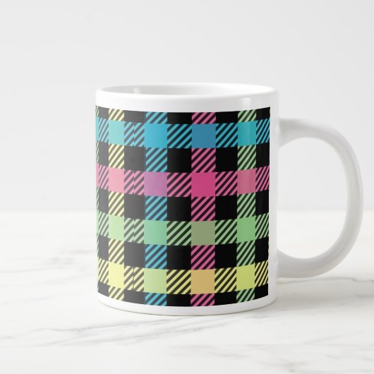 Neon Gingham Grote Koffiekop (Rechts)