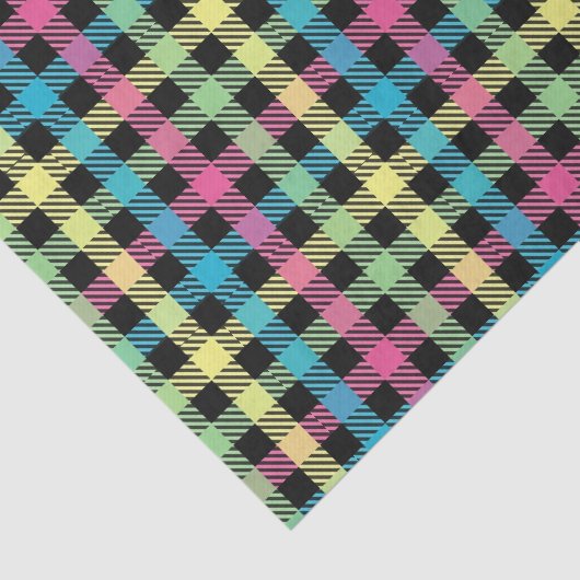 Neon Gingham Tissuepapier (Detail)