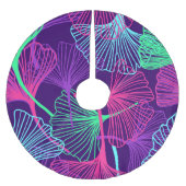 Neon Gingko Bladeren: Heldere bloemen. Kerstboom Rok (Voorkant)