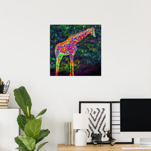 neon giraffe poster (Thuiskantoor)