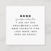 Neon Girl esthetica & Social Media Skincare Beauty Vierkante Visitekaartje (Achterkant)