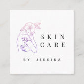 Neon Girl esthetica & Social Media Skincare Beauty Vierkante Visitekaartje (Voorkant)