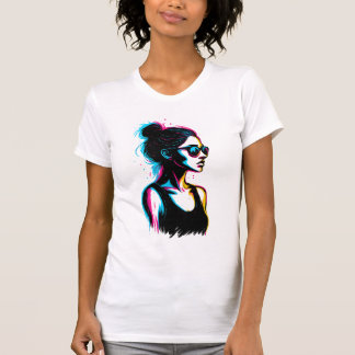 Neon Girl Profile Graphic Tee T-shirt