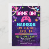 Neon Girls Video Game Birthday Kaart (Voorkant)