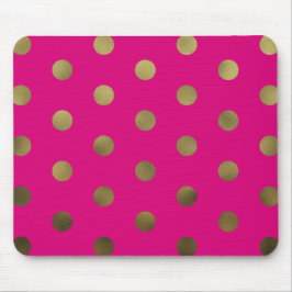 Neon Glam Faux Gold Polka Dots Modern Mousepad Muismat