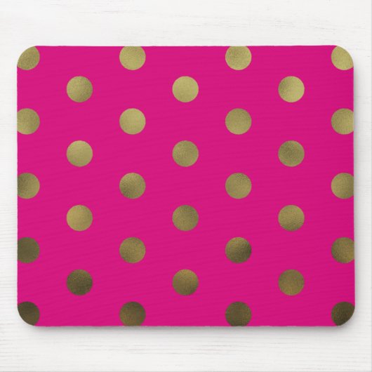 Neon Glam Faux Gold Polka Dots Modern Mousepad Muismat (Voorkant)