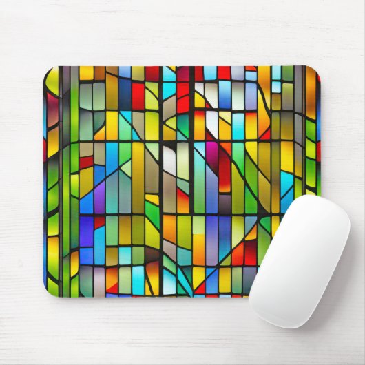 Neon Glas in lood Abstract Muismat (Met muis)