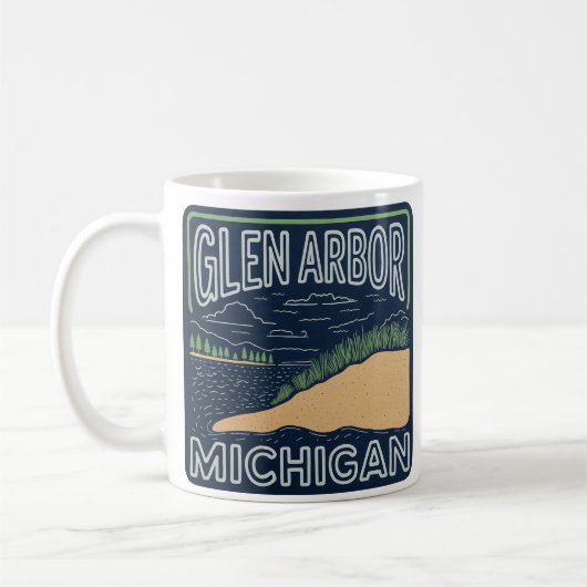 Neon Glen Arbor Michigan Koffiemok (Links)