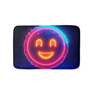 Neon Glimlach: Helder Gelukkig Glow-ontwerp Badmat