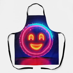 Neon Glimlach: Helder Gelukkig Glow-ontwerp Schort