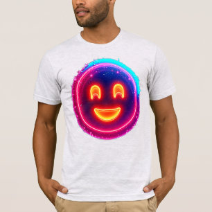 Neon Glimlach: Helder Gelukkig Schitterend Ontwerp T-shirt