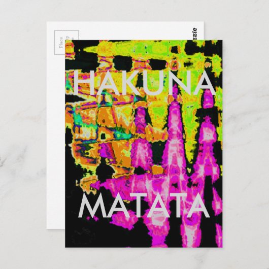 Neon Glitch Abstracte kunst Poster Print Briefkaart (Voorkant / Achterkant)