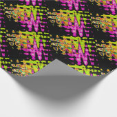 Neon Glitch Abstracte kunst Poster Print Cadeaupapier (Hoek)
