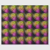 Neon Glitch Abstracte kunst Poster Print Cadeaupapier (Vlak)