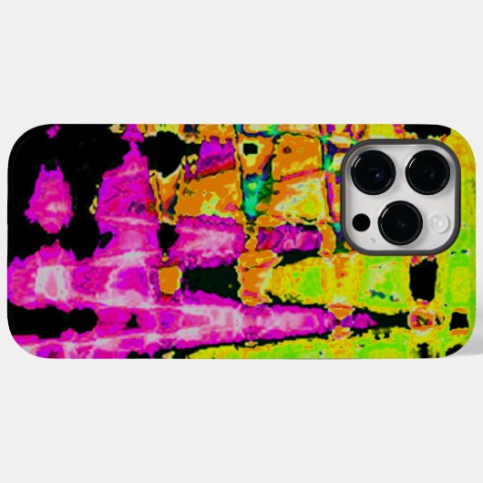 Neon Glitch Abstracte kunst Poster Print Case-Mate iPhone Case (Achterkant (horizontaal))