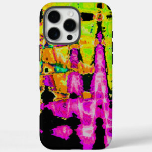 Neon Glitch Abstracte kunst Poster Print iPhone 16 Pro Max Hoesje