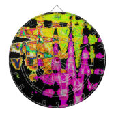 Neon Glitch Abstracte kunst Poster Print Dartbord (Voorkant)