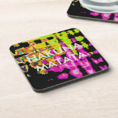 Neon Glitch Abstracte kunst Poster Print Drankjes Onderzetter (Linkerzijde)