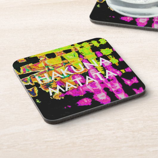 Neon Glitch Abstracte kunst Poster Print Drankjes Onderzetter (Linkerzijde)