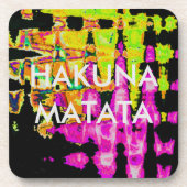 Neon Glitch Abstracte kunst Poster Print Drankjes Onderzetter (Voorkant)